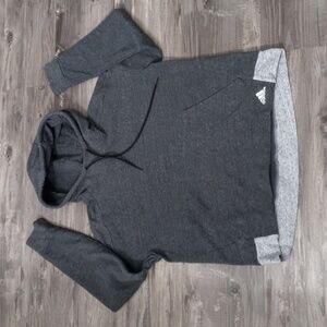 Adidas Hoodie Pullover Sweatshirt High Neck Women's Dark Gray XL